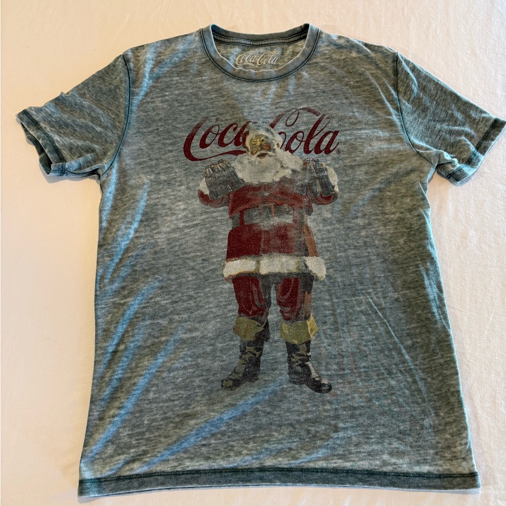 Lucky Brand Gray Coca Cola Santa Tee Lucky Brand Gray Coca Cola Santa Tee